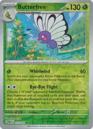 151 Set Butterfree #12/165 reverse holo