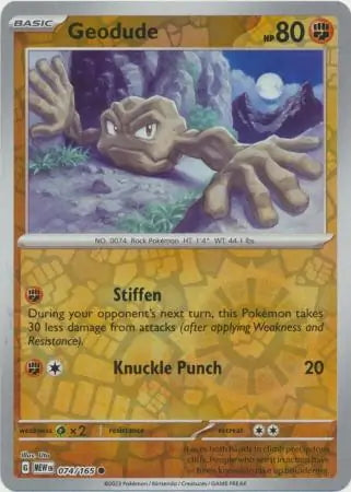 151 Set Geodude #74/165 reverse holo