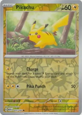 151 Set Pikachu #25/165 reverse holo
