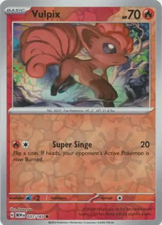 151 Set Vulpix #37/165 reverse holo