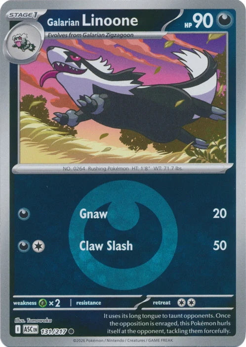 Ascended Heroes Galarian Linoone #131/217 Reverse Holo