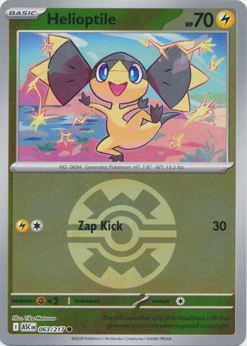 Ascended Heroes Helioptile #063/217 Pokeball Reverse Holo