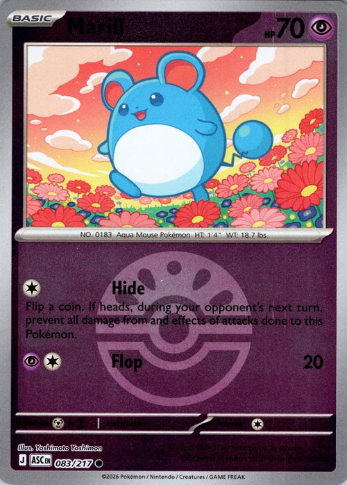 Ascended Heroes Marill #083/217 Pokeball Reverse Holo