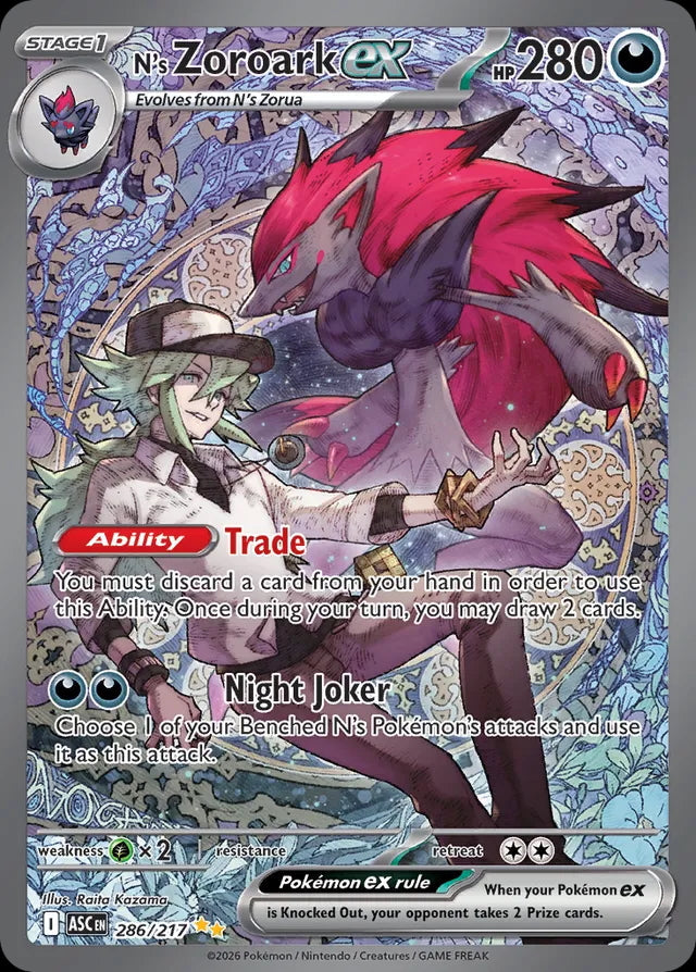 Ascended Heroes N’s Zoroark ex #286/217