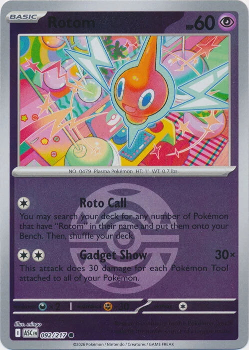 Ascended Heroes Rotom #092/217 Pokeball Reverse Holo