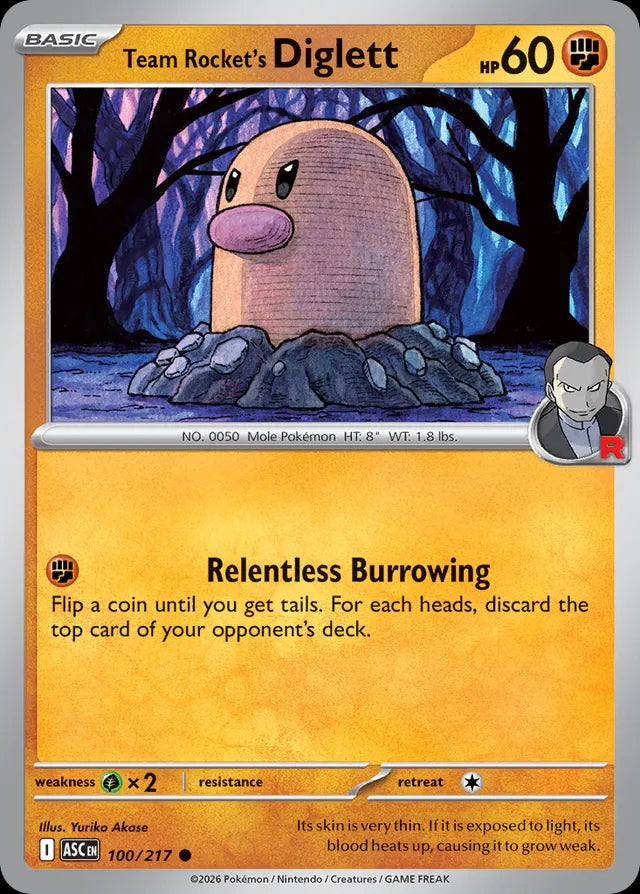 Ascended Heroes Team Rocket’s Diglett #100/217
