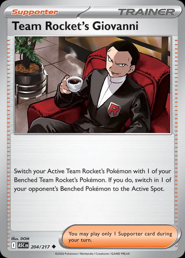 Ascended Heroes Team Rocket’s Giovanni #204/217
