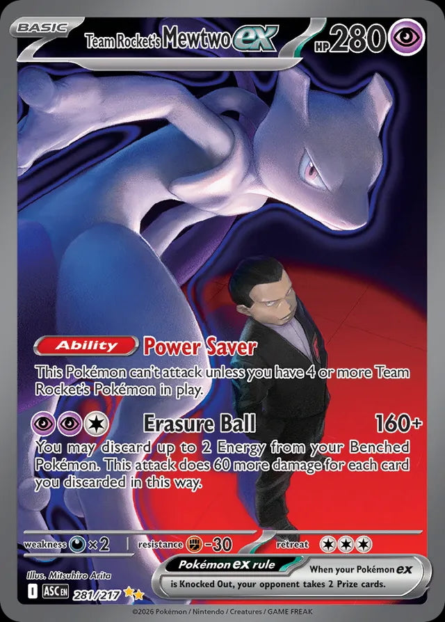 Ascended Heroes Team Rocket’s Mewtwo ex #281/217