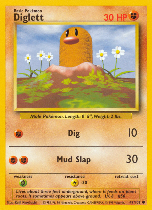 Base set Diglett #47/102 unlimited