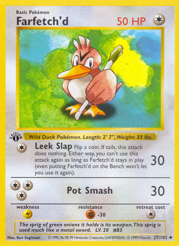 Base set Farfetch'd #27/102 first edition