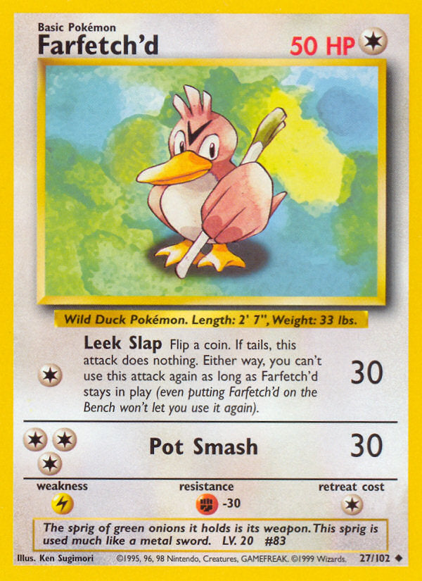 Base set Farfetch'd #27/102 unlimited