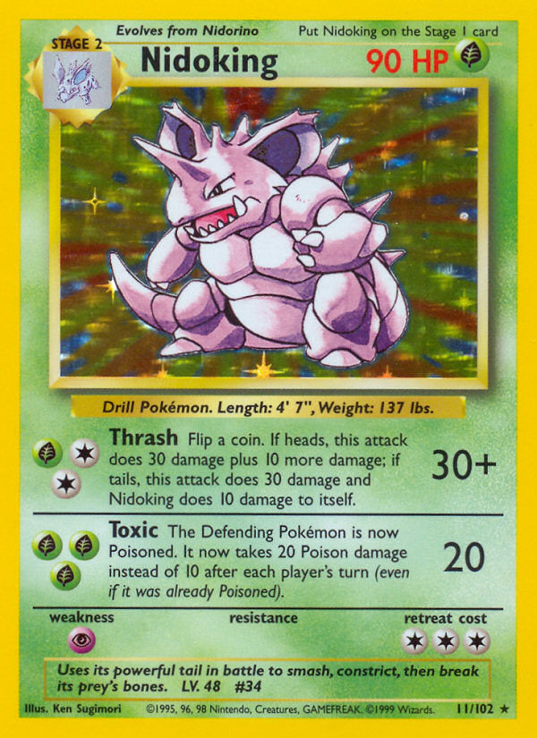 Base set Holo Nidoking #11/102 unlimited