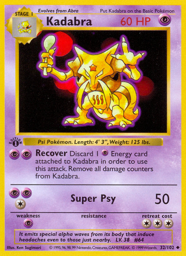 Base set Kadabra #32/102 first edition