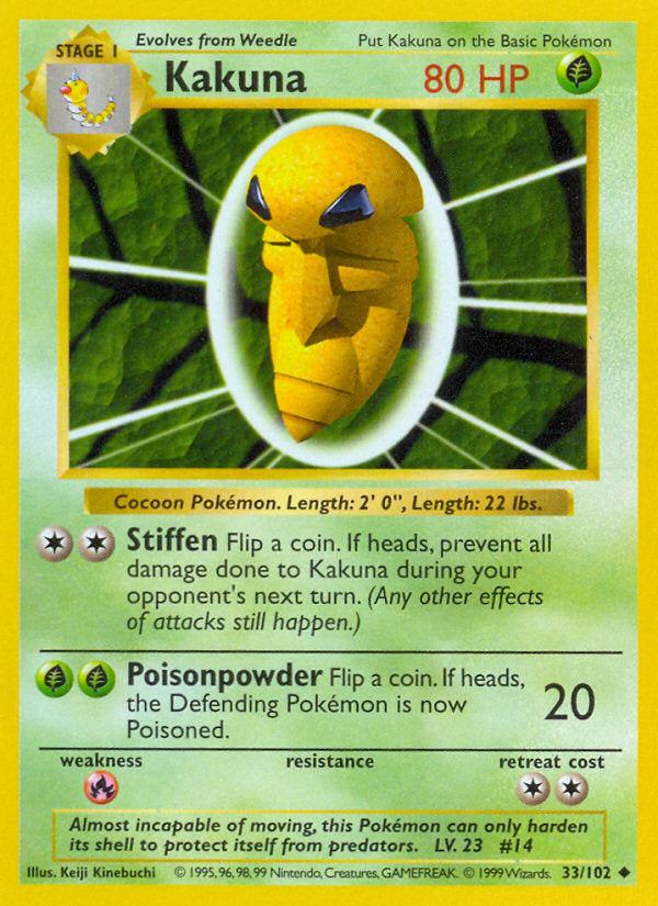 Base set Kakuna #33/102 shadowless