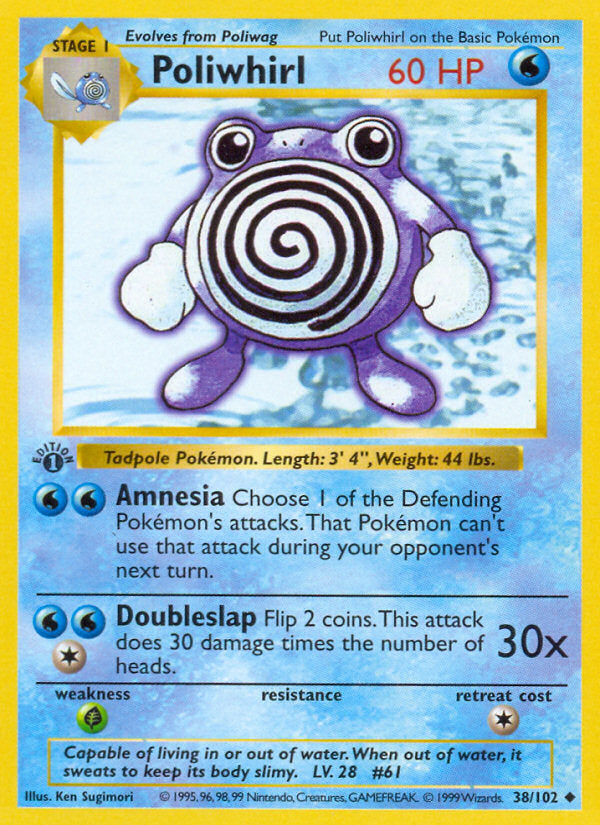 Base set Poliwhirl #38/102 first edition