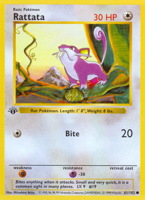Base set Rattata #61/102 first edition