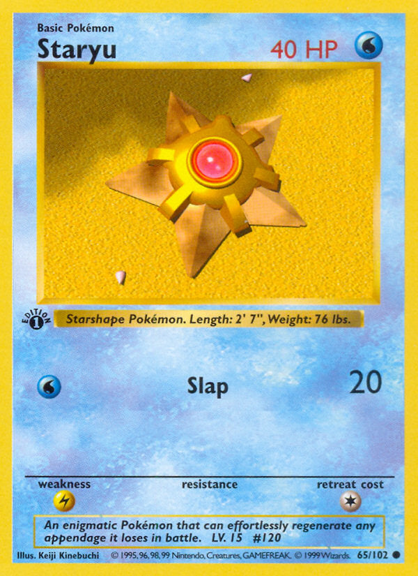 Base set Staryu #65/102 first edition