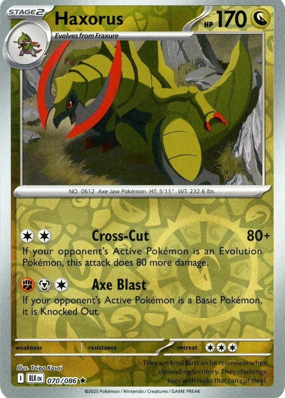 Black Bolt Haxorus #70/86 reverse holo
