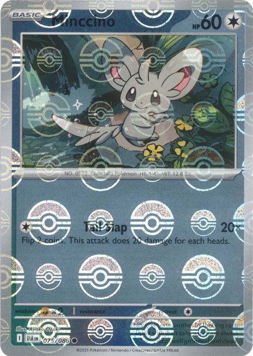 Black Bolt Minccino #75/86 Pokeball Holo