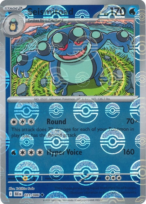 Black Bolt Seismitoad #21/86 Pokeball Holo