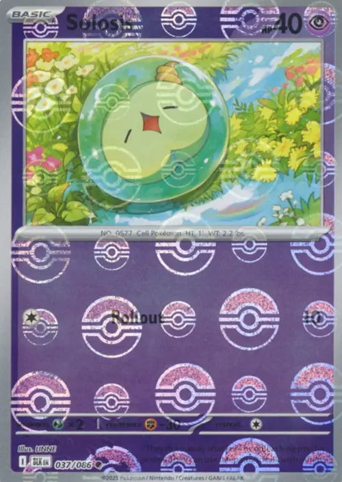 Black Bolt Solosis #37/86 Pokeball Holo