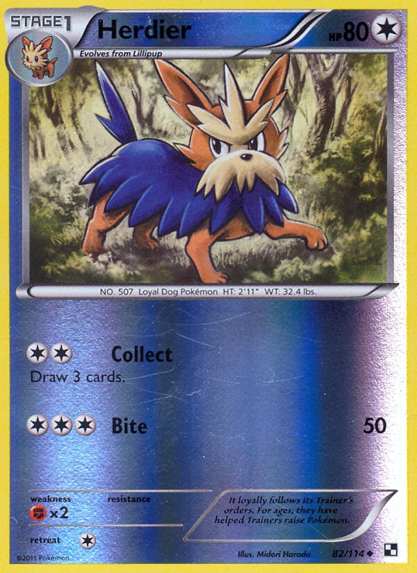 Black & White Herdier #82/114 reverse holo