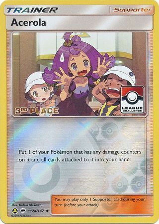 Burning Shadows Acerola #112a Third Place League Promo