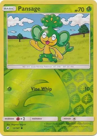 Burning Shadows Pansage #12/147 reverse holo