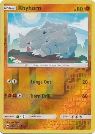 Burning Shadows Rhyhorn #65/147 reverse holo
