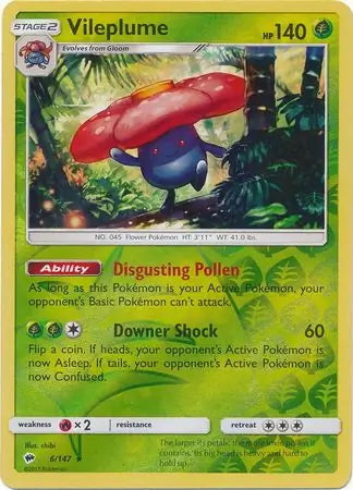 Burning Shadows Vileplume #6/147 reverse holo