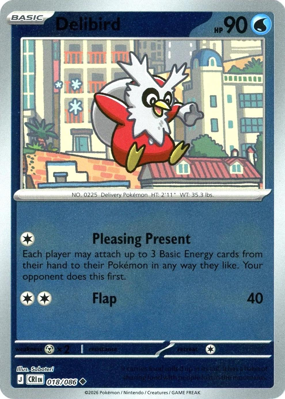 Chaos Rising Delibird #018/86 reverse holo