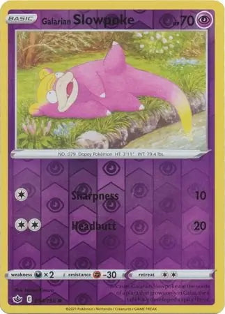 Chilling Reign Galarian Slowpoke #54/198 reverse holo