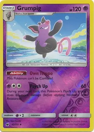 Crimson Invasion Grumpig #42/111 reverse holo