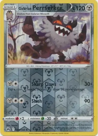 Crown Zenith Galarian Perrserker #85/159 reverse holo