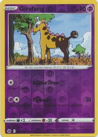 Crown Zenith Girafarig #61/159 reverse holo