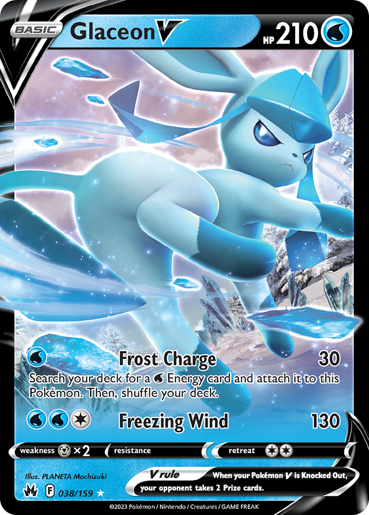 Crown Zenith Glaceon V #38/159