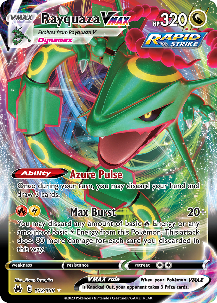 Crown Zenith Rayquaza VMAX #102/159