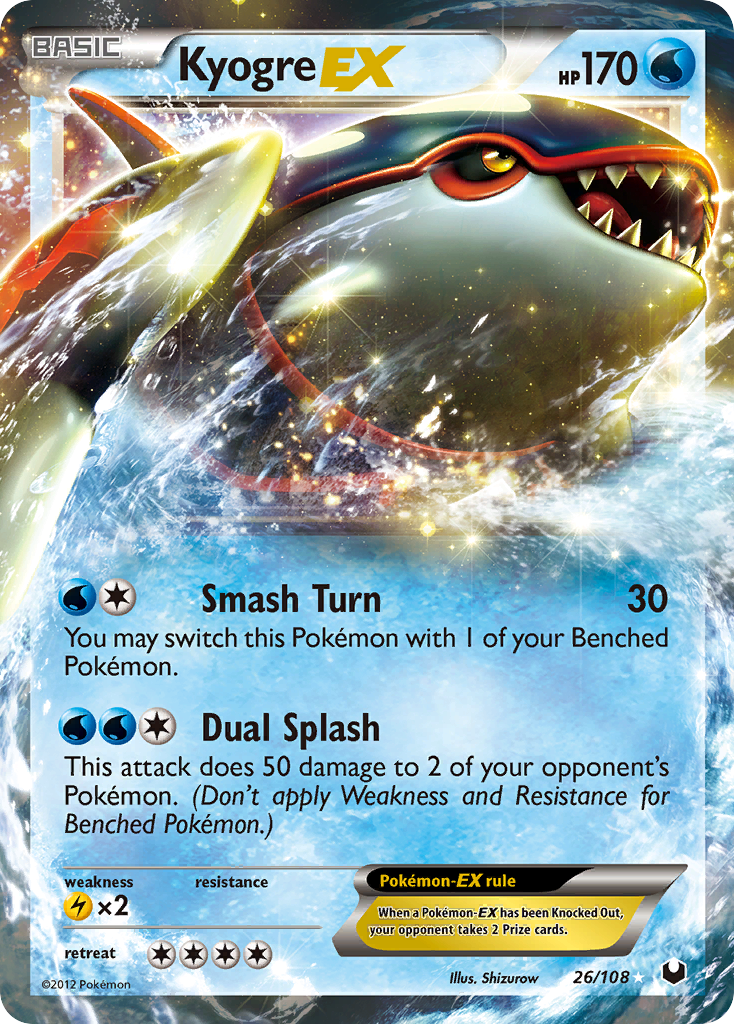 Dark Explorers Kyogre EX #26/108