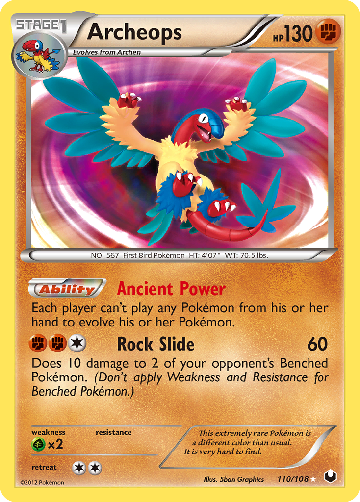 Dark Explorers Shiny Archeops #110/108