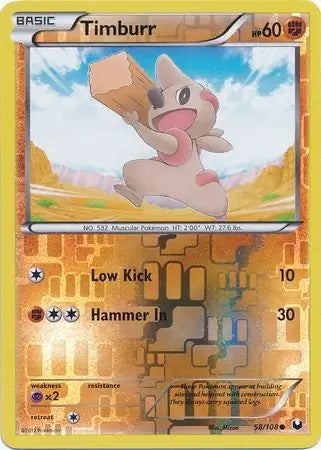 Dark Explorers Timburr #58/108 reverse holo