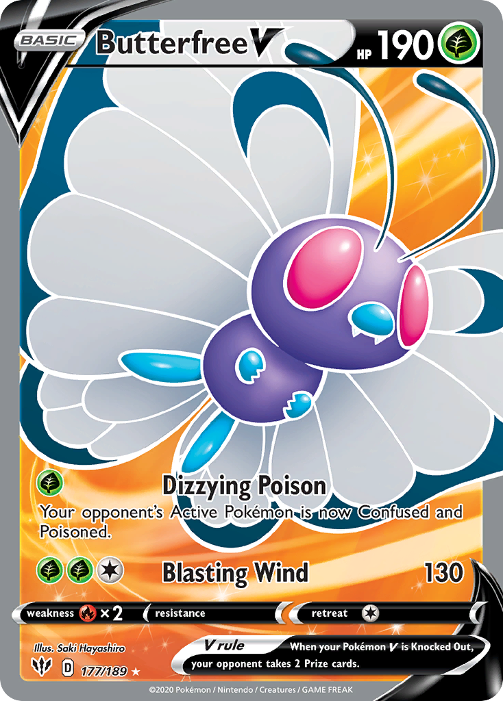 Darkness Ablaze Butterfree V #177/189
