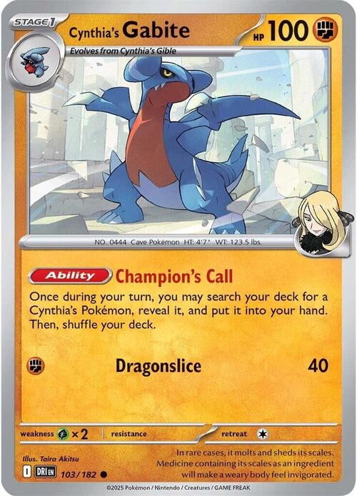 Destined Rivals Cynthia's Gabite #103/182