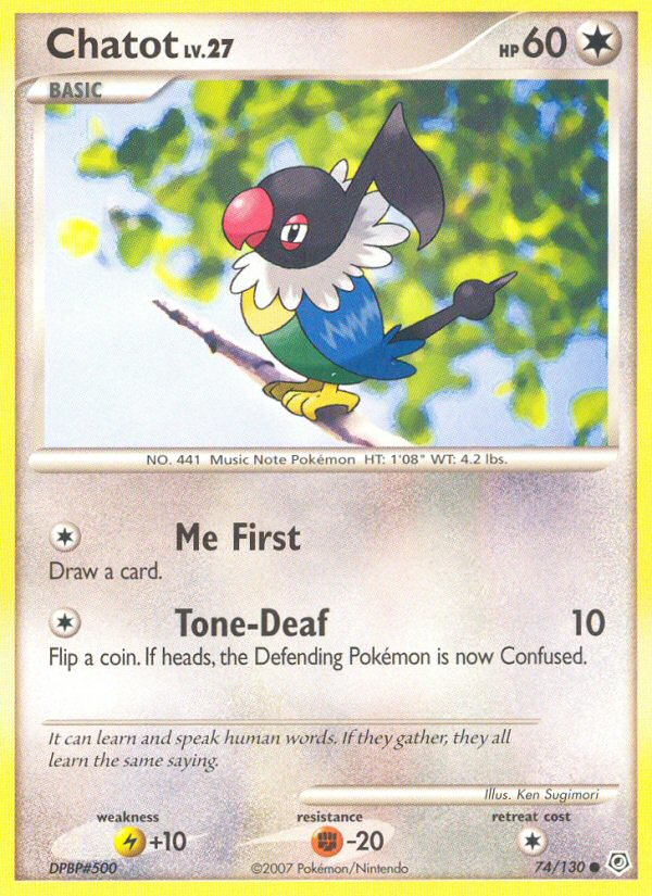 Diamond & Pearl Chatot #74/130