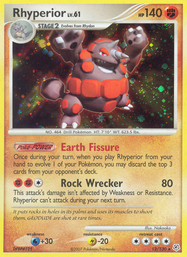 Diamond & Pearl Holo Rhyperior #12/130