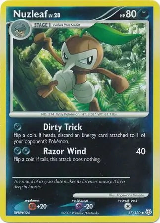 Diamond & Pearl Nuzleaf #57/130 reverse holo