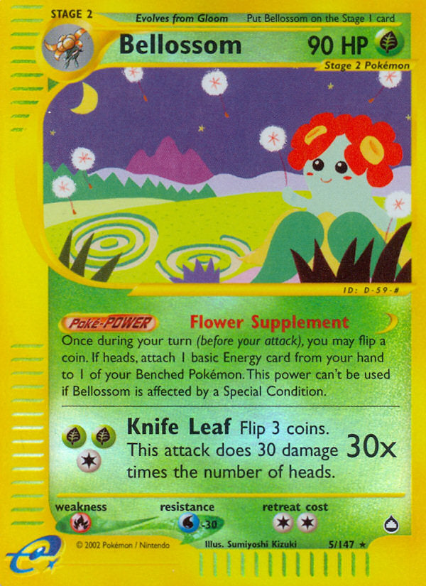 E-Series Aquapolis Bellossom #5/147 reverse holo