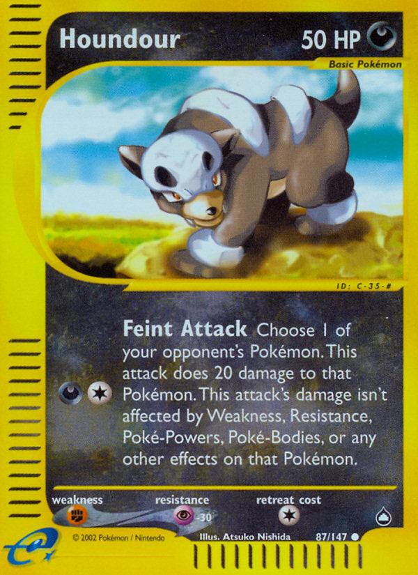 E-Series Aquapolis Houndour #87/147 reverse holo