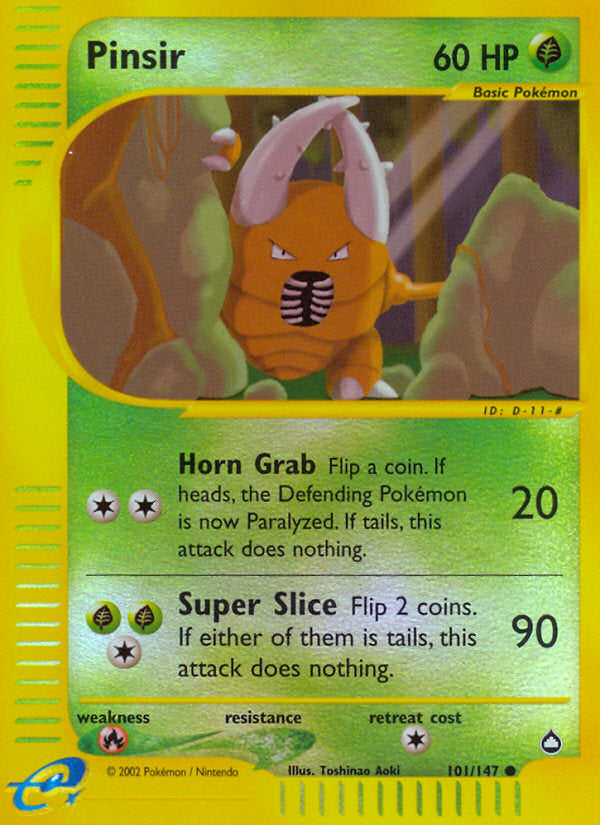 E-Series Aquapolis Pinsir #101/147 reverse holo