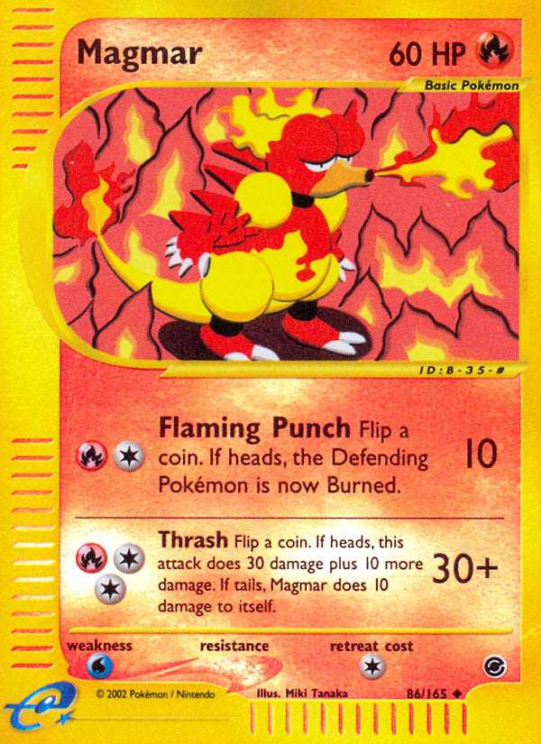 E-Series Expedition Magmar #86/165 reverse holo