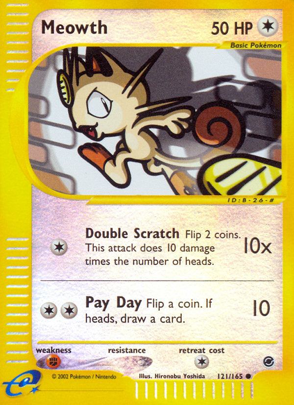 E-Series Expedition Meowth #121/165 reverse holo